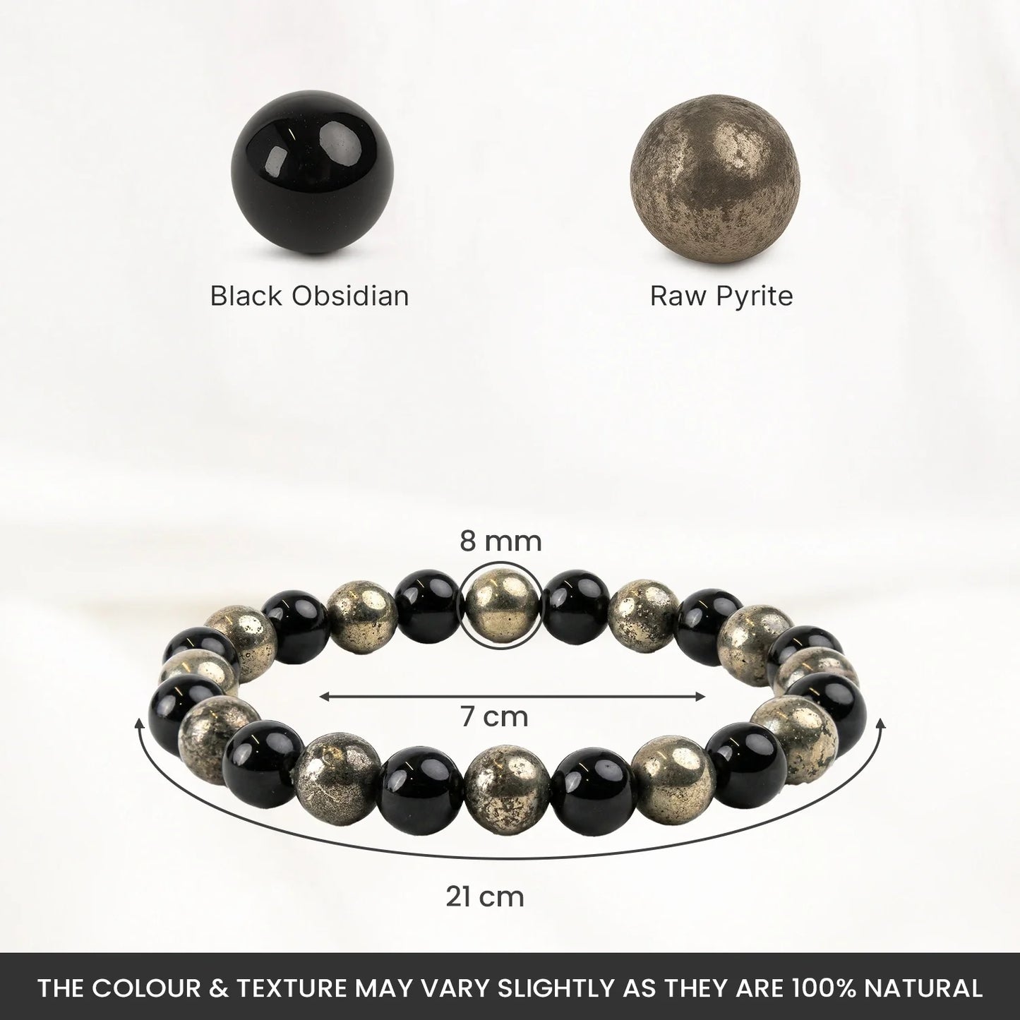 Richie Rich Bracelet with Pyrite & Black Obsidian